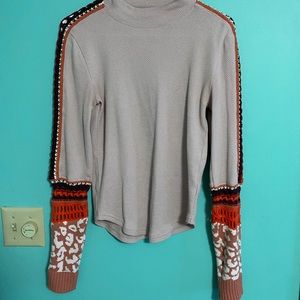Free People Knit Cuff/Sleeve Sweater